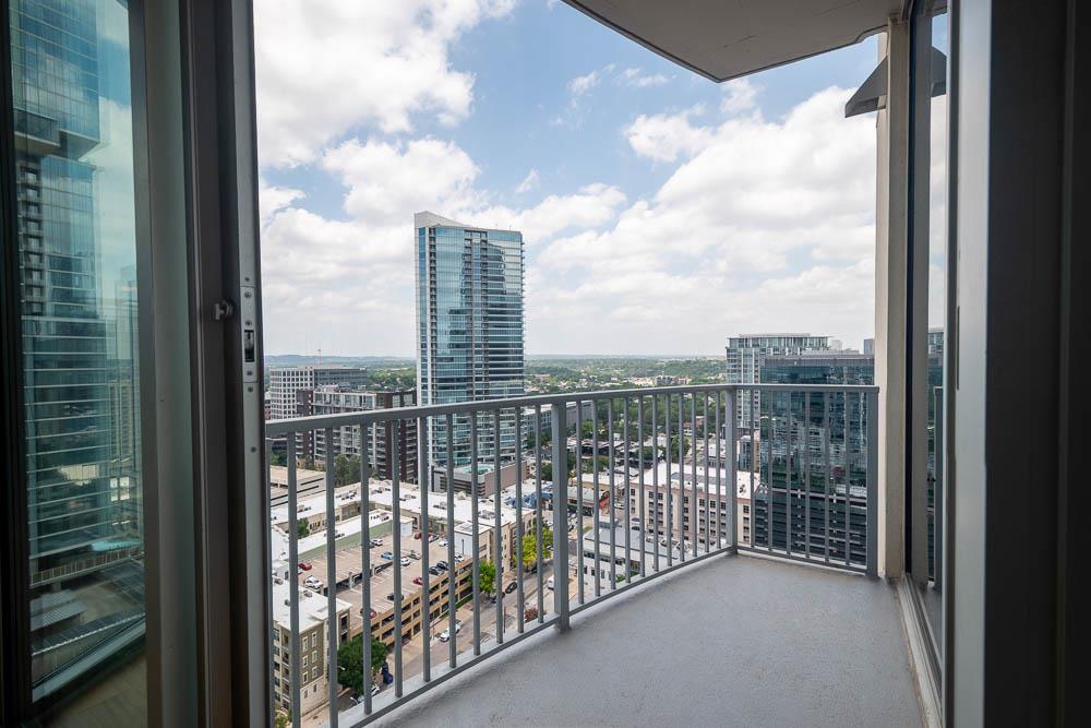 Private balcony overlooking downtown Austin